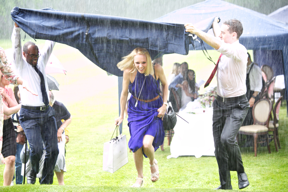 Champneys Afternoon Tea Launch Celebrities Camilla Dellarup in the rain