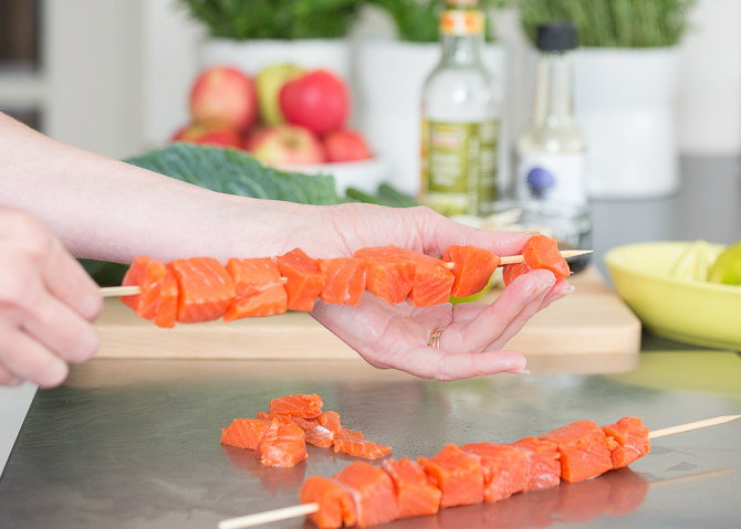 Salmon Skewers Rebecca Fennell Photography