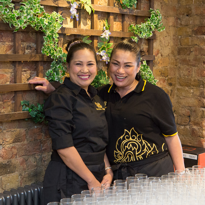 Smiling staff at the Giggling Squid Launch Brentwood Rebecca Fennell Photography